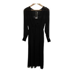 8 By Yoox Black Sheer Long‎ Sleeve Dress Size 40 / Small